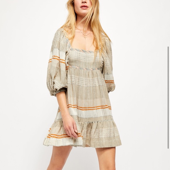 Free People All Lined Up Mini Dress - Picture 1 of 4